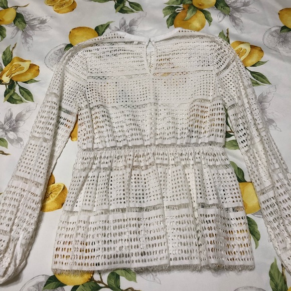 ENDLESS ROSE White Sheer Crochet Lace Top Small - Picture 9 of 9